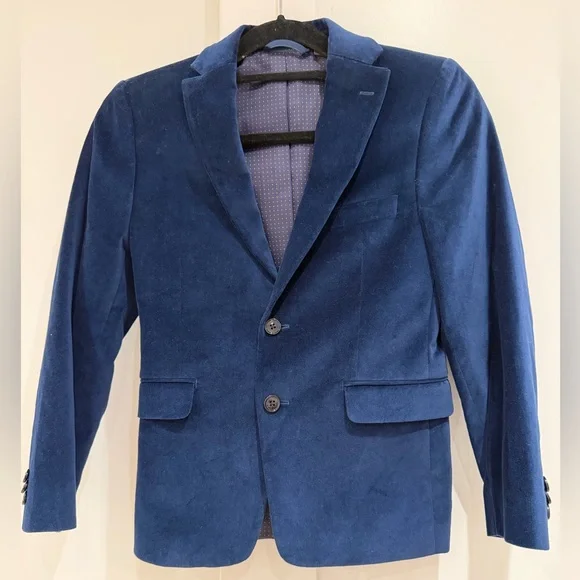 Boys Michael Kors Blue Velvet Blazer